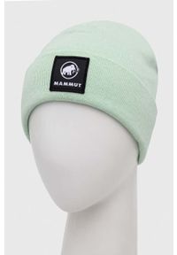 Mammut czapka Fedoz kolor zielony z cienkiej dzianiny. Kolor: zielony. Materiał: dzianina #3