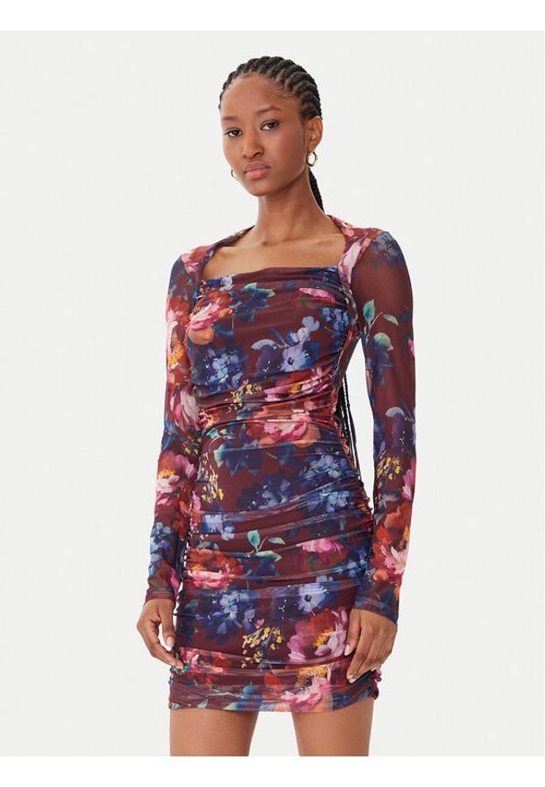Guess Sukienka koktajlowa W5BK65 KCZC2 Kolorowy Slim Fit. Materiał: syntetyk. Wzór: kolorowy. Styl: wizytowy