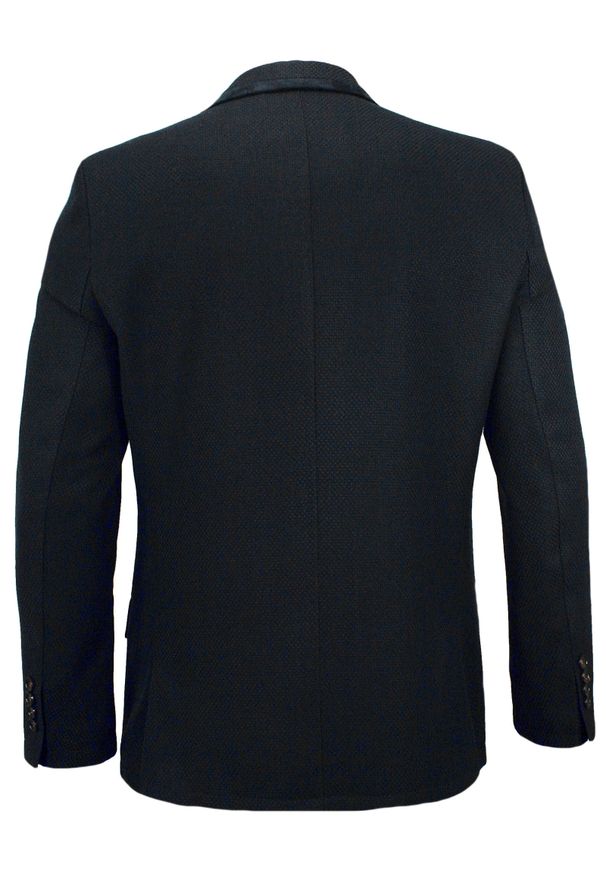 Granatowa Marynarka Casualowa, Taliowana, 2 Guziki - Casino, Męska. Okazja: na co dzień. Kolor: niebieski. Materiał: wełna, poliester. Styl: casual