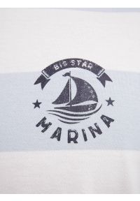 Big-Star - Koszulka męska w paski biało-niebieska Remir 400. Kolor: niebieski. Materiał: dzianina, jeans. Wzór: paski. Sezon: lato