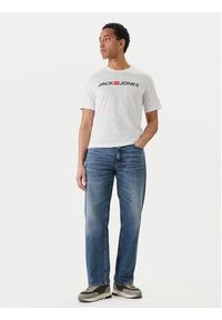 Jack & Jones T-Shirt Corp Logo 12137126 Biały Slim Fit. Kolor: biały. Materiał: bawełna #6