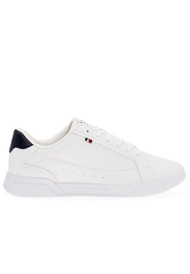 TOMMY HILFIGER - Buty Tommy Hilfiger Lo Cup Lth FM0FM04827-YBS - białe. Zapięcie: sznurówki. Kolor: biały. Materiał: kauczuk, skóra, guma, materiał, poliester. Szerokość cholewki: normalna. Sezon: lato