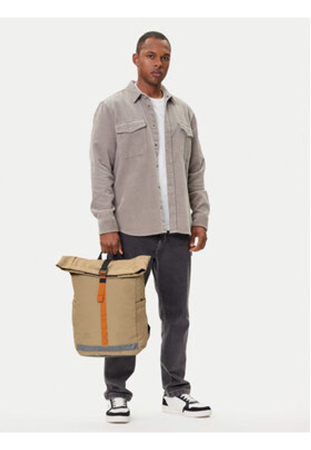 Lefrik Plecak Lars Roll Stone Ripstop Beżowy. Kolor: beżowy. Materiał: materiał