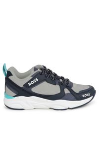 BOSS - Boss Sneakersy J50864 M Granatowy. Kolor: niebieski. Materiał: materiał, mesh