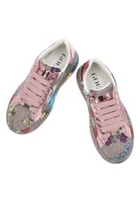 Różowe Sneakersy GOE Stylowe Błyszczące Obuwie Damskie. Okazja: na co dzień. Zapięcie: sznurówki. Kolor: różowy. Materiał: materiał. Szerokość cholewki: normalna. Styl: elegancki #5