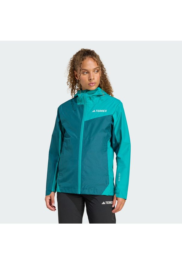Adidas - Kurtka Terrex Multi 2.5L Rain.Rdy. Kolor: niebieski, wielokolorowy, zielony. Materiał: materiał. Sport: turystyka piesza