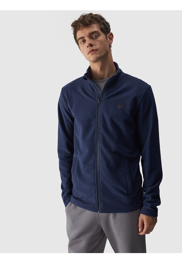 4f - 4F Polar regular ze stójką męski - granatowy 3XL. Typ kołnierza: kołnierzyk stójkowy. Kolor: niebieski. Materiał: polar. Wzór: gładki. Sezon: zima. Sport: turystyka piesza, wspinaczka, snowboard, narciarstwo