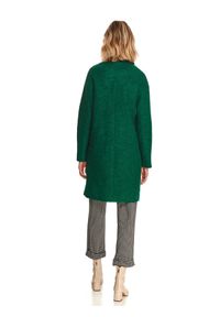 TOP SECRET - Wełniany dwurzędowy płaszcz. Kolor: zielony. Materiał: wełna #7