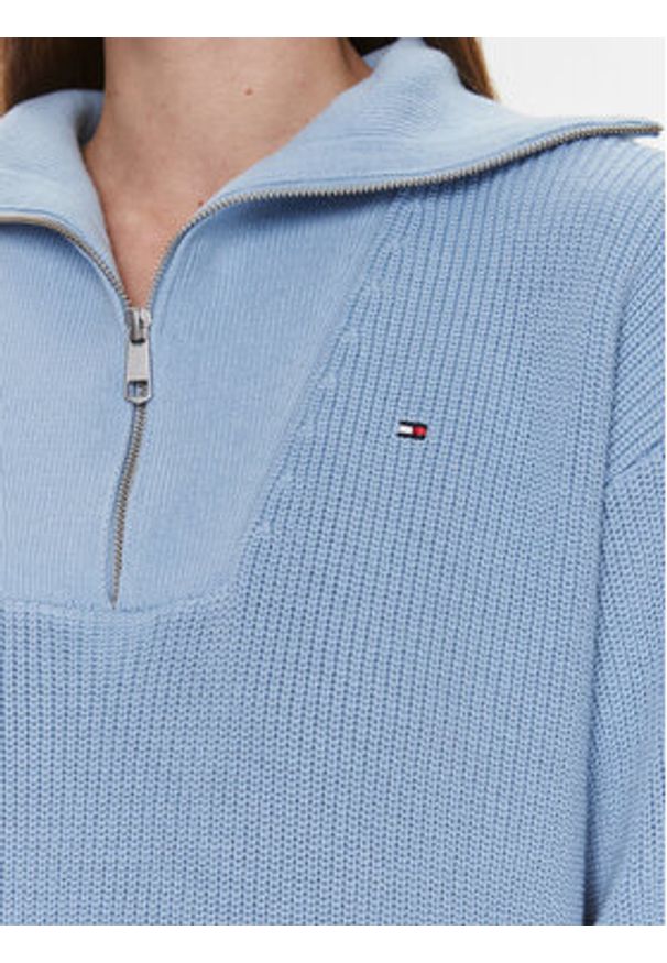 TOMMY HILFIGER - Tommy Hilfiger Sweter WW0WW42420 Niebieski Regular Fit. Kolor: niebieski. Materiał: bawełna
