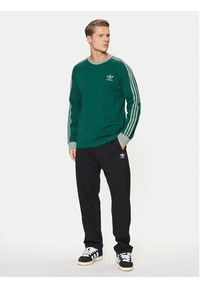 Adidas - adidas Longsleeve adicolor Classics 3-Stripes JD0540 Zielony Slim Fit. Kolor: zielony. Materiał: bawełna. Długość rękawa: długi rękaw