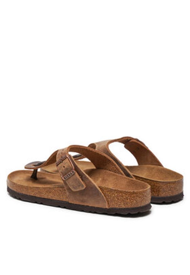 Birkenstock Japonki Gizeh Bs 0943813 Brązowy. Kolor: brązowy. Materiał: nubuk, skóra