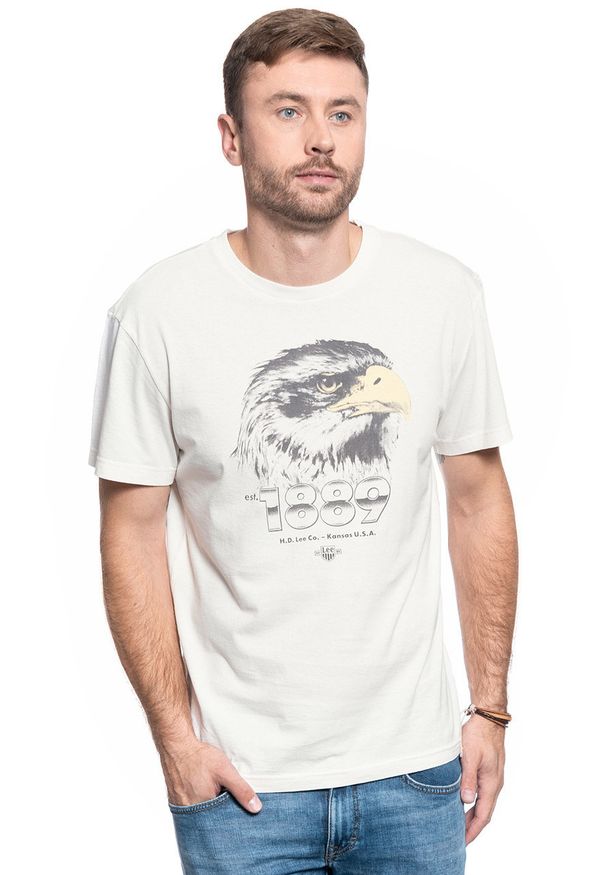 Lee - MĘSKI T-SHIRT LEE BIKER TEE WHITE CANVAS L60CFERR 112113286