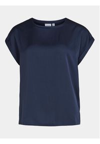 Vila T-Shirt Ellette 14059563 Granatowy Regular Fit. Kolor: niebieski. Materiał: syntetyk