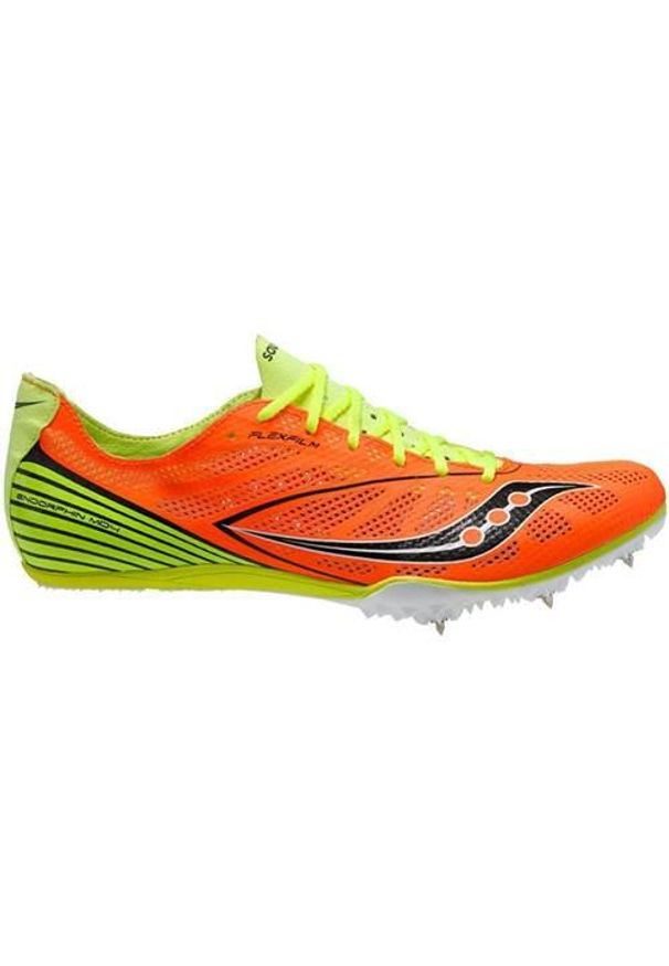 Buty do biegania męskie Saucony Endorphin MD4. Zapięcie: sznurówki. Kolor: wielokolorowy. Materiał: materiał, syntetyk, tkanina. Szerokość cholewki: normalna