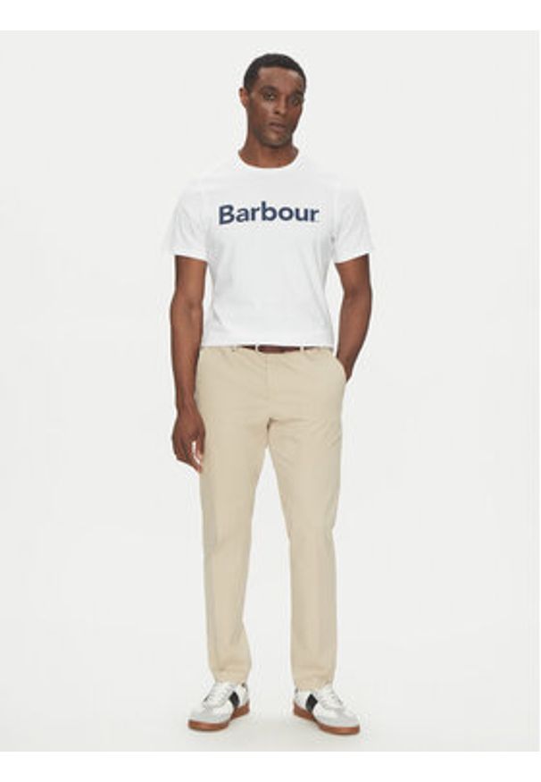 Barbour T-Shirt Logo MTS0531WH51 Biały Tailored Fit. Kolor: biały. Materiał: bawełna