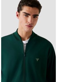Guess - GUESS Zielona męska bluza rozpinana Truck Interlock, Rozmiar M. Kolor: zielony. Materiał: poliester, wiskoza, elastan, materiał. Długość rękawa: długi rękaw. Długość: długie. Styl: elegancki, klasyczny #4