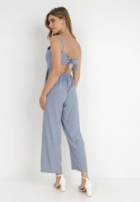 Born2be - Jasnoniebieski Kombinezon Aereira. Okazja: na co dzień, na imprezę. Kolor: niebieski. Długość rękawa: na ramiączkach. Długość: długie. Wzór: aplikacja, kropki. Sezon: lato. Styl: casual #6