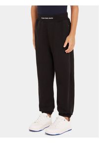 Calvin Klein Jeans Spodnie dresowe Intrasia Logo IB0IB02081 Czarny Regular Fit. Kolor: czarny. Materiał: bawełna #1