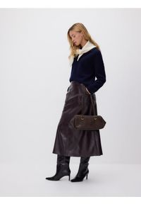 Reserved - Spódnica z imitacji skóry - bordowy. Kolor: czerwony. Materiał: skóra #1