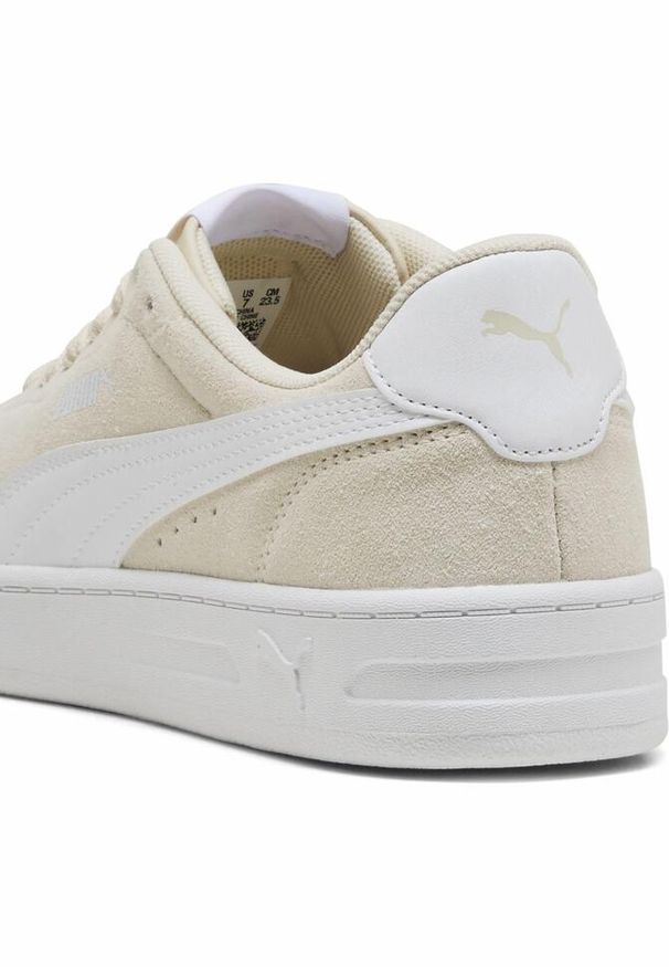 Puma - Damskie sneakersy Court Lally z zamszu PUMA Alpine Snow White. Okazja: na randkę, na spotkanie biznesowe. Kolor: biały. Materiał: zamsz