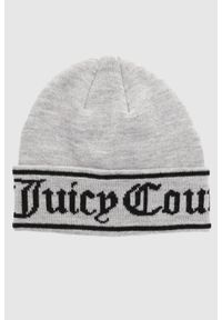 Juicy Couture - JUICY COUTURE Szara czapka z logo. Kolor: szary