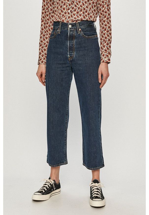 Levi's® - Levi's - Jeansy Ribcage Straight Ankle. Okazja: na spotkanie biznesowe, na co dzień. Kolor: niebieski. Wzór: gładki. Styl: biznesowy, casual