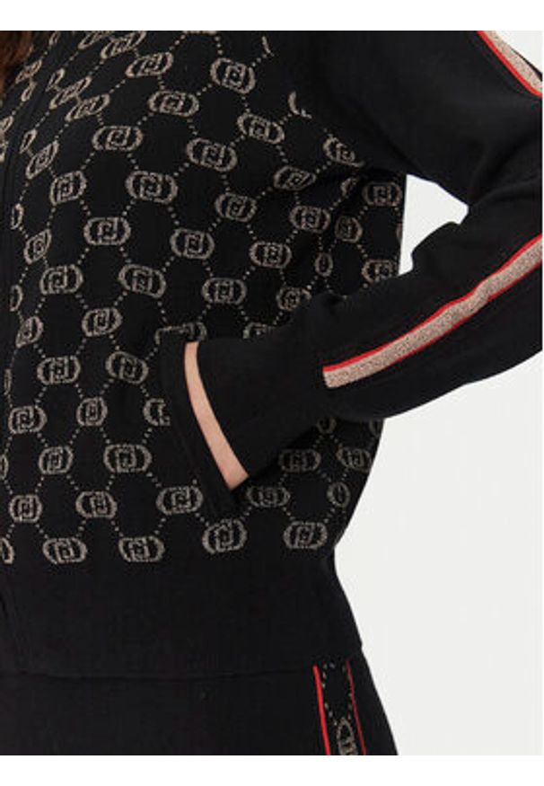 Liu Jo Sport Kardigan TF4224 MS63L Czarny Regular Fit. Kolor: czarny. Materiał: syntetyk. Styl: sportowy
