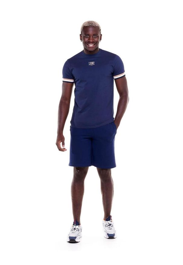 LEONE 1947 APPAREL - Męska koszulka w odcieniach ziemi. Kolor: niebieski. Materiał: tkanina. Sport: fitness