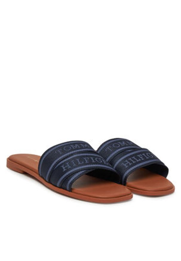 TOMMY HILFIGER - Tommy Hilfiger Klapki Webbing Mule FW0FW08421 Granatowy. Kolor: niebieski. Materiał: materiał
