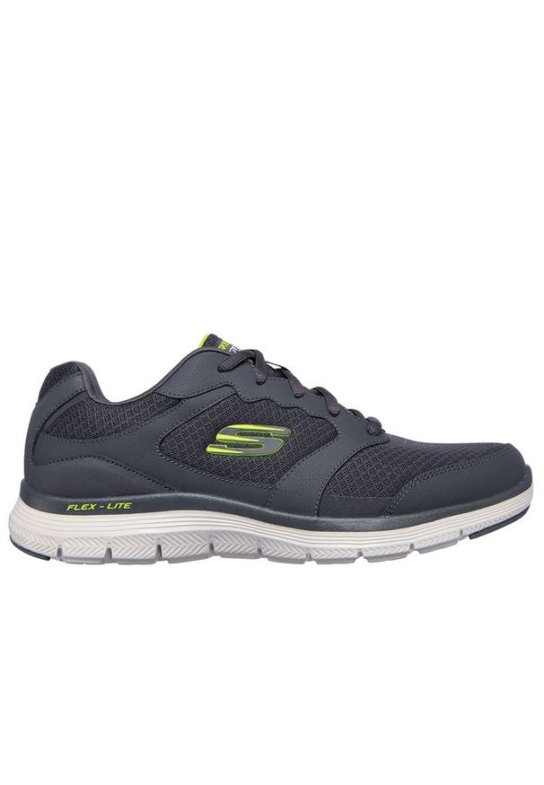 skechers - Buty męskie Skechers Flex Advantage 4.0 232225CHAR - szare. Okazja: na co dzień. Zapięcie: sznurówki. Kolor: szary. Materiał: guma, materiał, syntetyk. Szerokość cholewki: normalna. Model: Skechers Sport