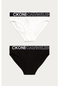 Calvin Klein Underwear - Figi dziecięce (2-pack). Kolor: czarny. Materiał: bawełna, dzianina, elastan. Wzór: nadruk #1