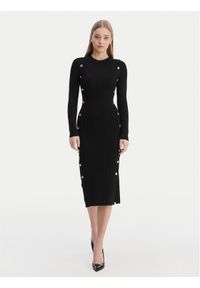 Guess Sukienka dzianinowa W6RK06 Z2YJ2 Czarny Regular Fit. Kolor: czarny. Materiał: wiskoza #1