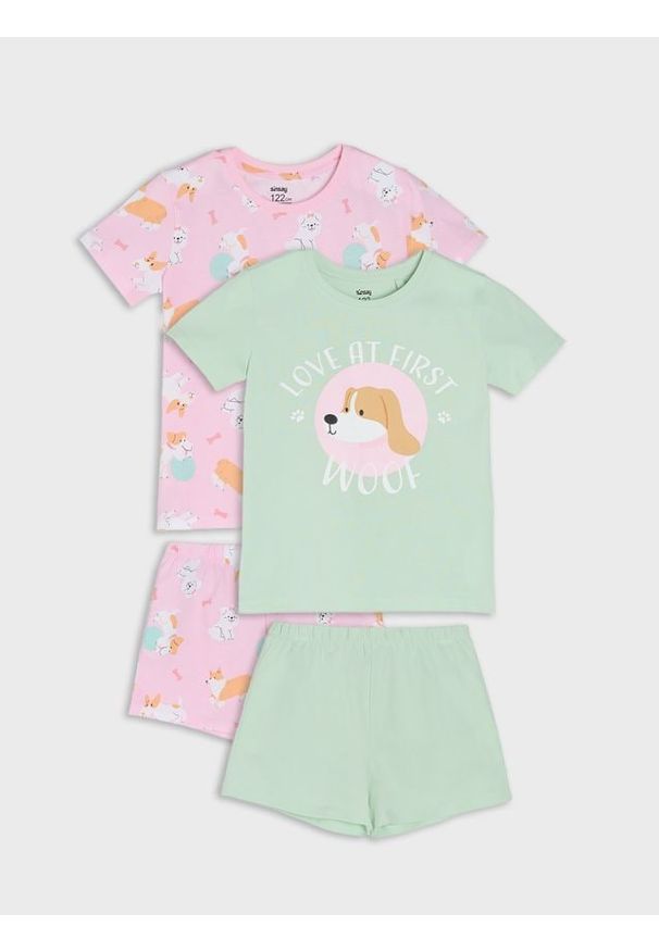 Sinsay - Piżamy 2 pack - różowy. Kolor: różowy