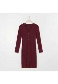 Sinsay - Sukienka midi prążkowana - Fioletowy. Kolor: fioletowy. Materiał: prążkowany. Długość: midi #1