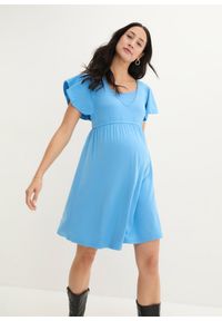 bonprix - Sukienka ciążowa i do karmienia z dżerseju. Kolekcja: moda ciążowa. Kolor: niebieski. Materiał: jersey