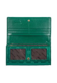 Wittchen - Damski portfel skórzany lakierowany z monogramem zielony. Kolor: zielony. Materiał: skóra, lakier. Wzór: aplikacja #2