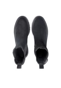 Kazar - Czarne proste botki damskie typu chelsea z wsuwaną cholewką. Kolor: czarny. Materiał: zamsz. Szerokość cholewki: normalna. Sezon: jesień, zima #2