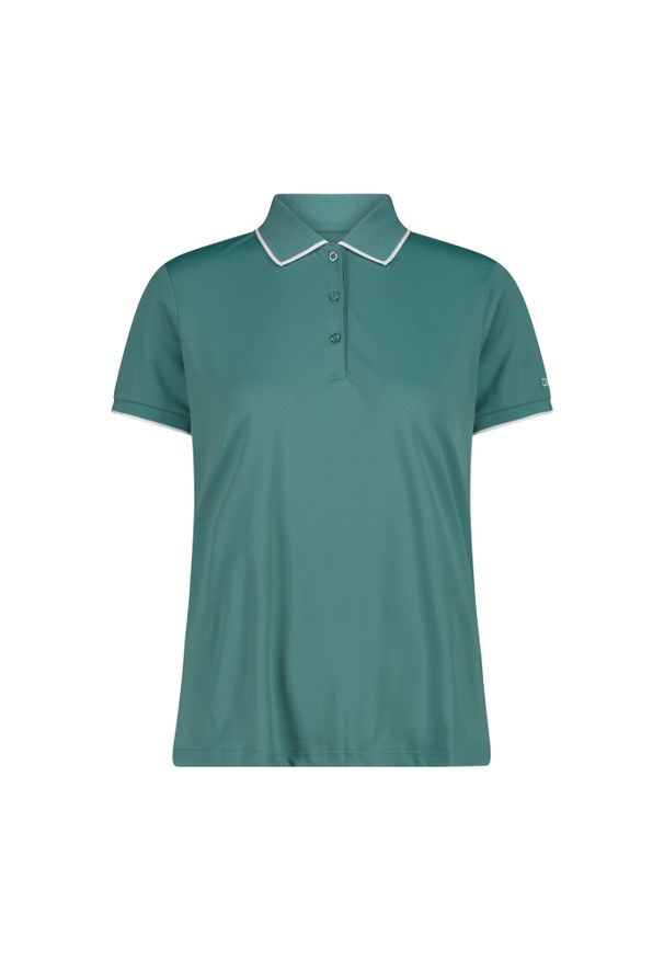Koszulka damska turystyczna CMP 31T5066. Okazja: na co dzień. Typ kołnierza: polo. Kolor: zielony. Styl: casual, sportowy