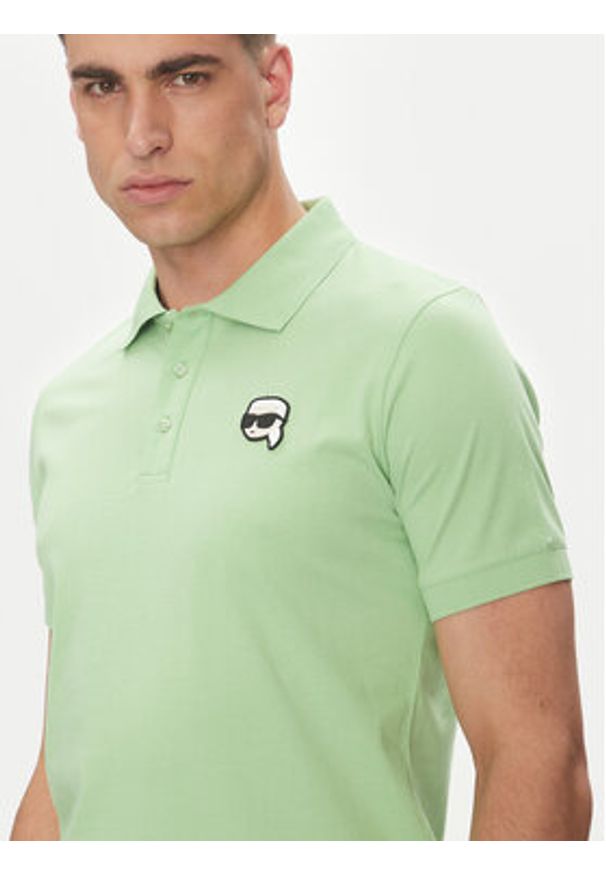 Karl Lagerfeld - KARL LAGERFELD Polo 745710 552224 Zielony Regular Fit. Typ kołnierza: polo. Kolor: zielony. Materiał: bawełna