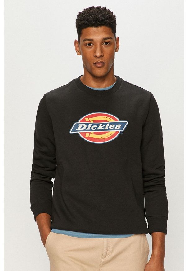 Dickies Bluza męska kolor czarny z nadrukiem. Okazja: na co dzień. Kolor: czarny. Materiał: dzianina. Wzór: nadruk. Styl: casual