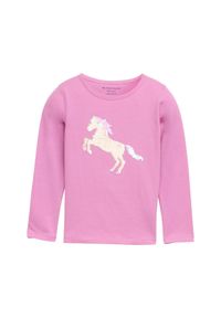 bonprix - Bawełniana bluzka z długim rękawem marki Tom Tailor. Kolor: różowy. Materiał: bawełna. Długość rękawa: długi rękaw. Długość: długie