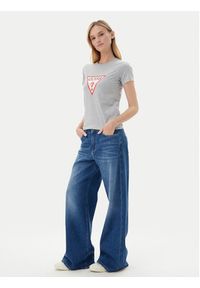 Guess Jeans T-Shirt W4YI04 J1314 Szary Slim Fit. Kolor: szary. Materiał: bawełna