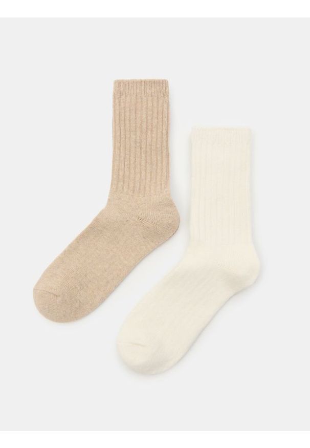Sinsay - Skarpetki z domieszką wełny 2 pack - wielobarwny. Materiał: wełna