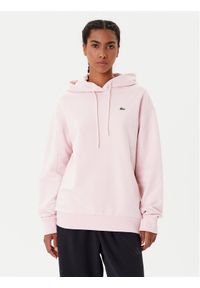 Lacoste Bluza SF7612 Różowy Oversize. Kolor: różowy. Materiał: bawełna #1