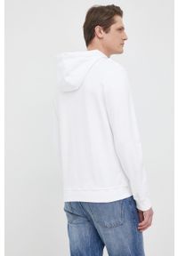 Armani Exchange bluza 3LZMAM.ZJ8QZ męska kolor biały z kapturem z aplikacją. Okazja: na co dzień. Typ kołnierza: kaptur. Kolor: biały. Materiał: bawełna, materiał. Wzór: aplikacja. Styl: casual #5