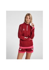 Top treningowy dla kobiet Hummel hmlLEAD. Kolor: czerwony, brązowy, wielokolorowy. Materiał: dresówka. Wzór: nadruk