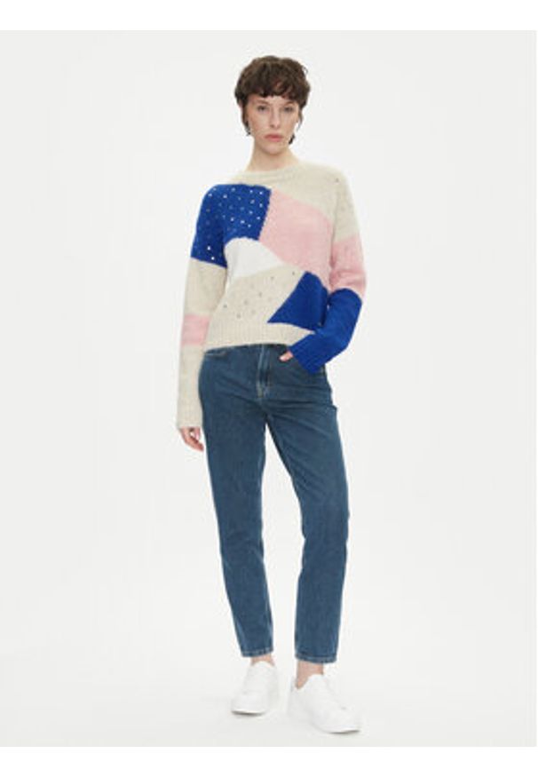 Pepe Jeans Sweter Nora PL702238 Kolorowy Loose Fit. Materiał: syntetyk. Wzór: kolorowy