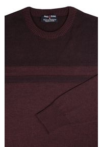 Klasyczny Sweter - Wełna z Akrylem - Pako Jeans - Bordowy. Okazja: do pracy, na spotkanie biznesowe, na co dzień. Kolor: czerwony. Materiał: bawełna, poliester. Styl: klasyczny