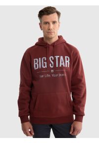 Big-Star - Bluza męska z kapturem z logo BIG STAR bordowa Ashlyno 604. Typ kołnierza: kaptur. Kolor: czerwony. Materiał: dzianina. Wzór: aplikacja #8