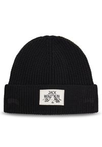 Jack Wolfskin Czapka Badge A61610 Czarny. Kolor: czarny. Materiał: akryl, materiał